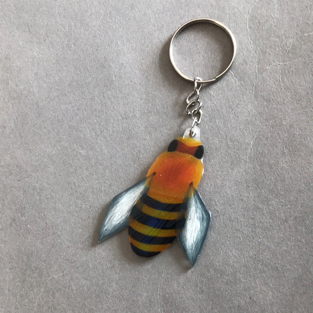 Worker honey bee keychain - handmade